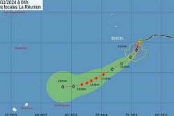 Océan Indien : Bheki, forte tempête tropicale n°3, est à 2 400 km de La Réunion