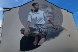 Saint-Pierre : une fresque de Méo dans la rue du Four à Chaux pour fêter les 60 ans du RSMA