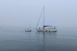 Yann Quenet et son microvoilier Baluchon 2 débarquent à Saint-Pierre et Miquelon