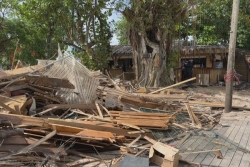 Le Kabana Beach construit sur la plage de Port-Louis a été détruit