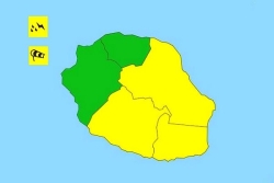 La Réunion : vigilance jaune, vents forts, fortes pluies et orages, sur l'Est, le Sud-Est et le Sud
