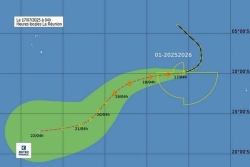 Océan Indien : une zone perturbée à 3 795 km à l'Est-Nord-Est de La Réunion