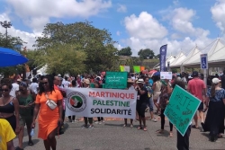 "Je suis écœurée qu’un peuple continue à massacrer une population dans l’indifférence" : un rassemblement pour la Palestine à l’arrivée du Tour des yoles