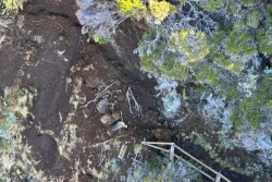 Eboulis au volcan : trois jours de travaux nécessaires pour sécuriser le sentier de descente dans l'enclos