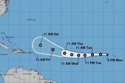 La tempête tropicale Erin nommée ce lundi par le NHC est à surveiller dans les prochains jours