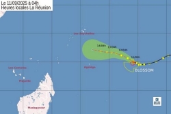 Saison cyclonique 2025/2026 : Blossom, tempête tropicale modérée, est à 1 500 km de La Réunion
