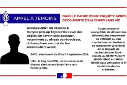 Découverte d’un corps en bordure de RN1 à Goyave : un suspect en garde à vue, après l’appel à témoins