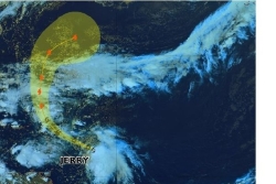 La tempête tropicale forte Jerry approche : premières averses attendues dès jeudi matin en Martinique.