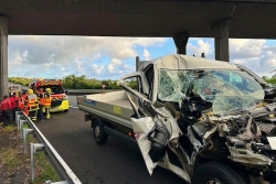 Spectaculaire accident sur la RN2 à Saint-Benoît dans le sens Nord/Sud
