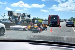 Sainte-Suzanne : un motard à terre suite à une collision