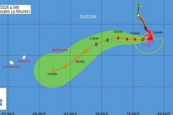 Le cyclone tropical Dudzai était situé à 4h21, ce mercredi, à 2310 km à l'est de La Réunion
