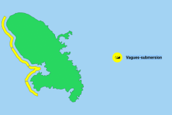 La côte Caraïbe de la Martinique à nouveau en vigilance jaune pour vagues-submersion