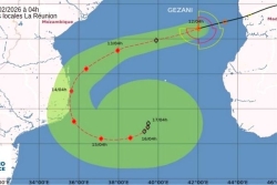 La tempête tropicale modérée Gezani est dans le canal du Mozambique