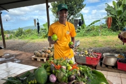"Ici on a tout, avocats, grenadines, aubergines", à Agrimay, l'agriculteur Dani Salim propose des paniers garnis pour la Saint-Valentin