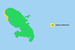 Vigilance jaune pour vagues-submersion en Martinique : mer agitée et houle de Nord attendues