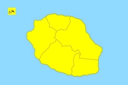 La Réunion : vigilance jaune, fortes pluies et orages, sur toute l'île de 11h à 19h