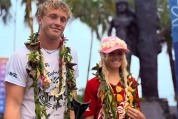 Teahupoo : Eimeo Czermak et Kelia Gallina gagnent leur ticket pour la Tahiti Pro 2026