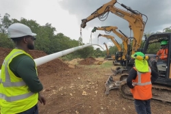 IMAGES. Alimentation de l’aéroport Maryse Condé en kérosène : une déviation du pipeline en cours, depuis la SARA