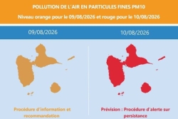 Pollution de l’air : la Guadeloupe sous surveillance, une alerte rouge sur persistance prévue lundi