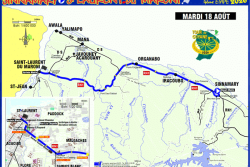 CARTE. Étape 4 du Tour de Guyane 2026 : direction Saint-Laurent du Maroni en passant par Saut Sabbat au départ de Sinnamary