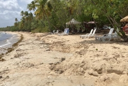 PHOTOS. “Personne ne pouvait se baigner” : Après le passage de l’onde tropicale 32, la plage des Salines est transformée par la houle