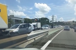 Accident sur l'autoroute, sens Lamentin-Fort-de-France : la circulation est paralysée