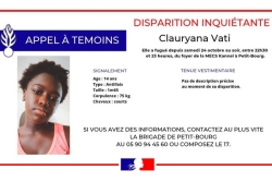 Un appel à témoins pour aider à retrouver Clauryana Vati, 14 ans, disparue après une fugue