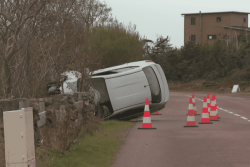 À Saint-Pierre, une voiture s'est retournée sur la route de Savoyard