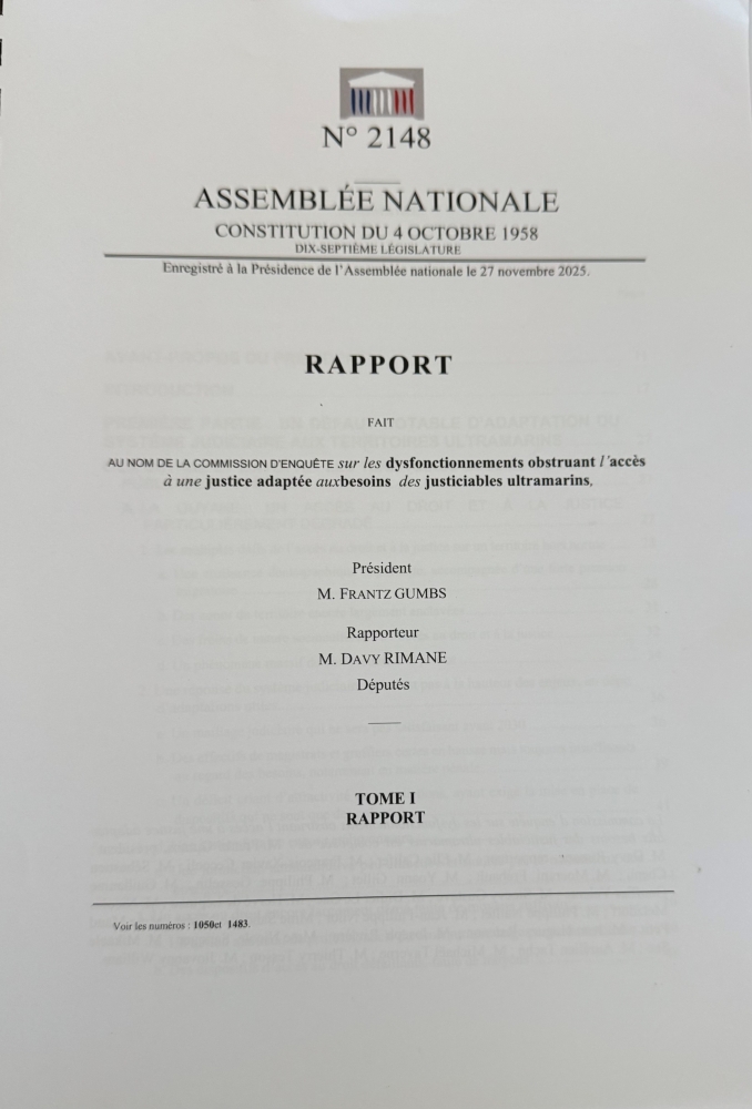 Rapport d’enquête sur les dysfonctionnements obstruant l’accès à la justice en Outre-mer